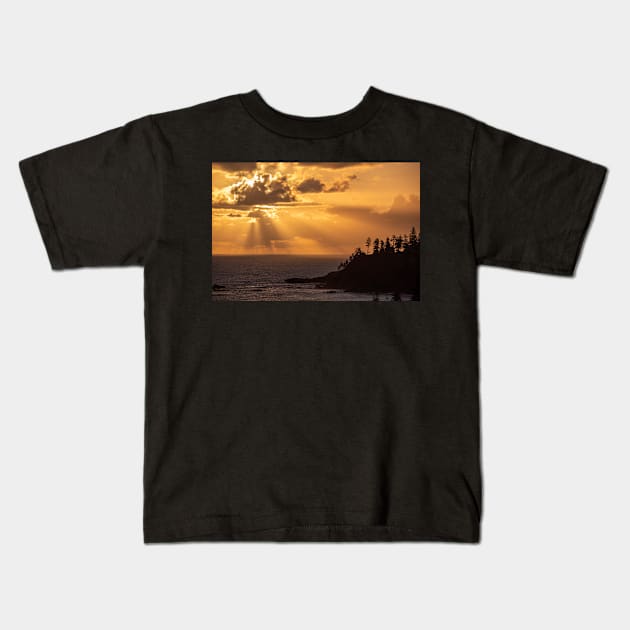 Norfolk Island Sunset Kids T-Shirt by AndrewGoodall